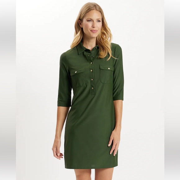 Jude Connally Sloan Dress in Loden - Picture 1 of 10